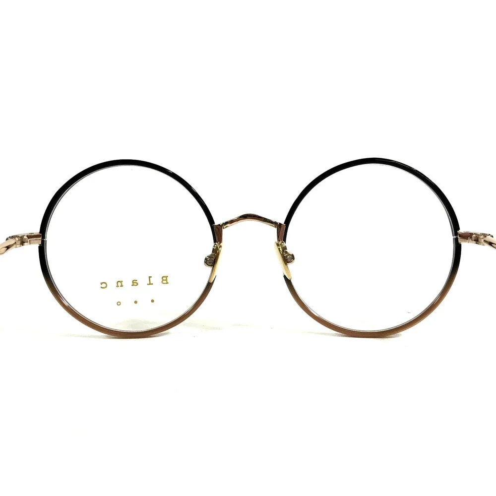 Nathalie Blanc Eyeglasses Frames LAETITIA 448 Black Brown Gold Egg 49-20-140
